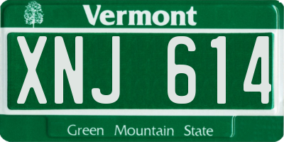 VT license plate XNJ614