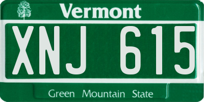 VT license plate XNJ615