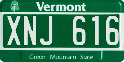 VT license plate XNJ616