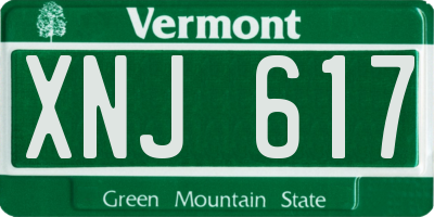 VT license plate XNJ617