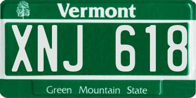 VT license plate XNJ618