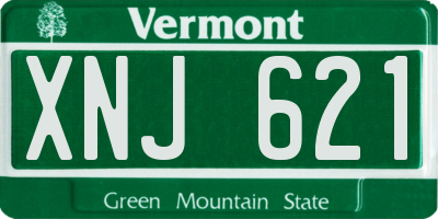 VT license plate XNJ621