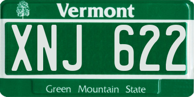 VT license plate XNJ622