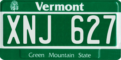 VT license plate XNJ627
