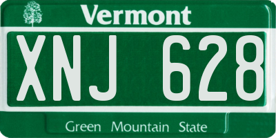 VT license plate XNJ628