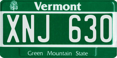 VT license plate XNJ630