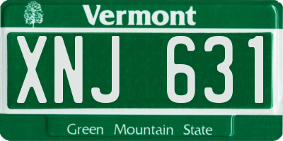 VT license plate XNJ631