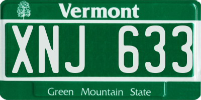 VT license plate XNJ633
