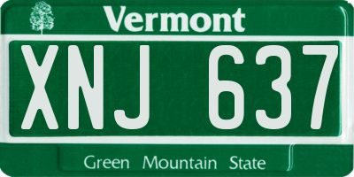 VT license plate XNJ637
