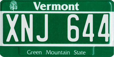 VT license plate XNJ644