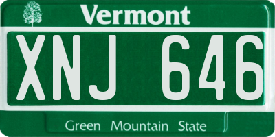 VT license plate XNJ646