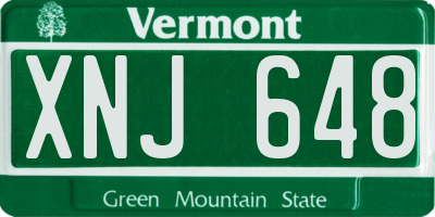 VT license plate XNJ648