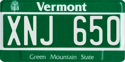 VT license plate XNJ650