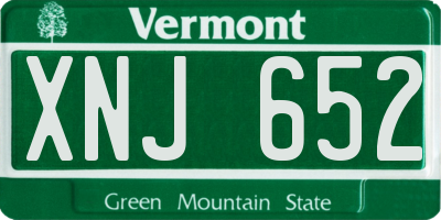 VT license plate XNJ652