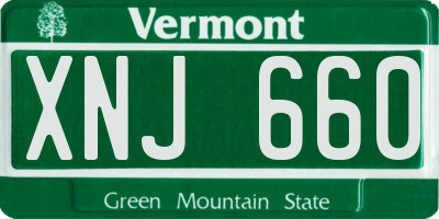 VT license plate XNJ660