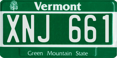 VT license plate XNJ661