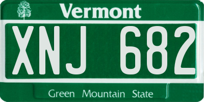 VT license plate XNJ682