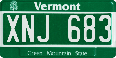 VT license plate XNJ683