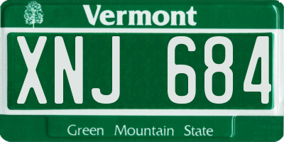 VT license plate XNJ684
