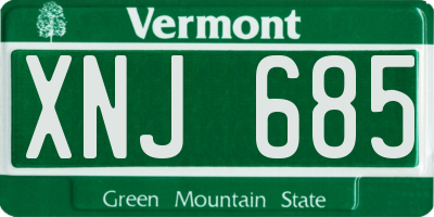 VT license plate XNJ685