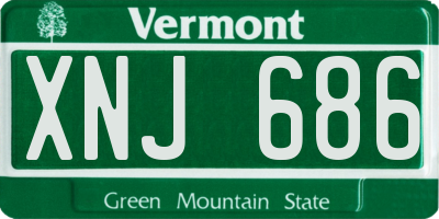 VT license plate XNJ686
