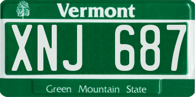 VT license plate XNJ687
