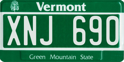 VT license plate XNJ690