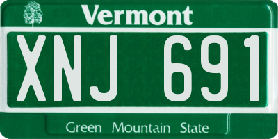 VT license plate XNJ691