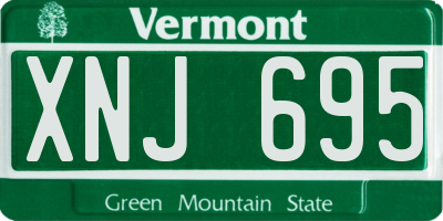VT license plate XNJ695