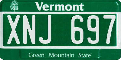 VT license plate XNJ697