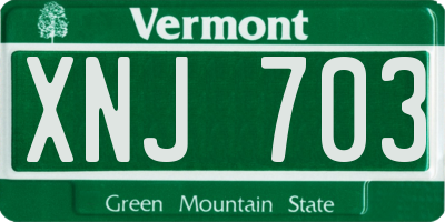 VT license plate XNJ703