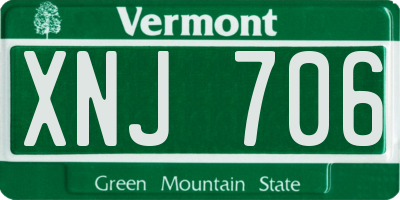 VT license plate XNJ706