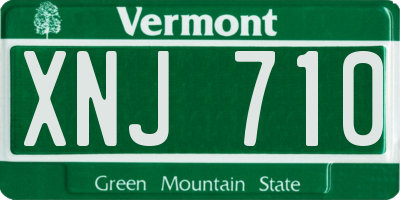 VT license plate XNJ710