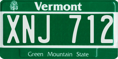 VT license plate XNJ712