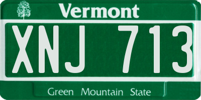 VT license plate XNJ713