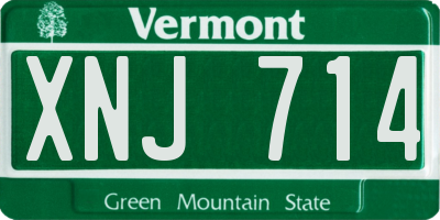 VT license plate XNJ714