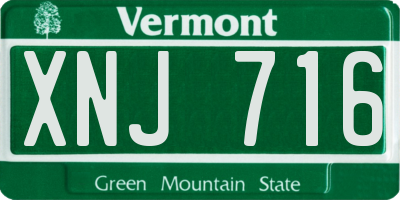 VT license plate XNJ716