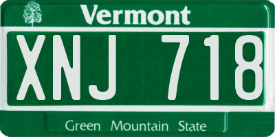 VT license plate XNJ718