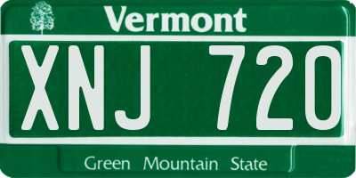 VT license plate XNJ720