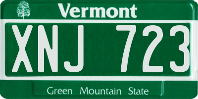 VT license plate XNJ723