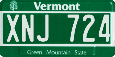 VT license plate XNJ724