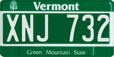 VT license plate XNJ732