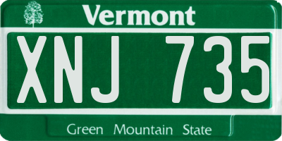 VT license plate XNJ735
