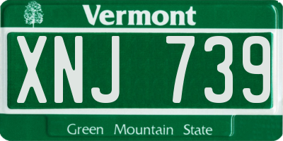 VT license plate XNJ739