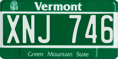 VT license plate XNJ746