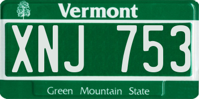 VT license plate XNJ753
