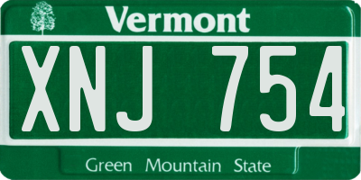VT license plate XNJ754