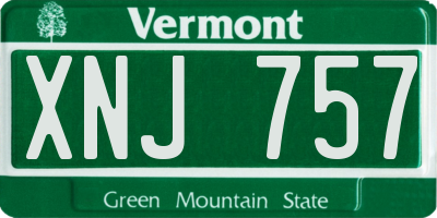 VT license plate XNJ757