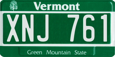 VT license plate XNJ761