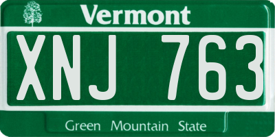 VT license plate XNJ763
